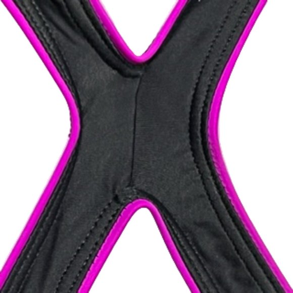 SPEEDO UltraBack Black With Purple Contrasting Piping One-Piece Swimsuit NWT - Picture 8 of 14